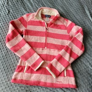 Patagonia Pink Stripe 1/4 Zip Pullover Size XS